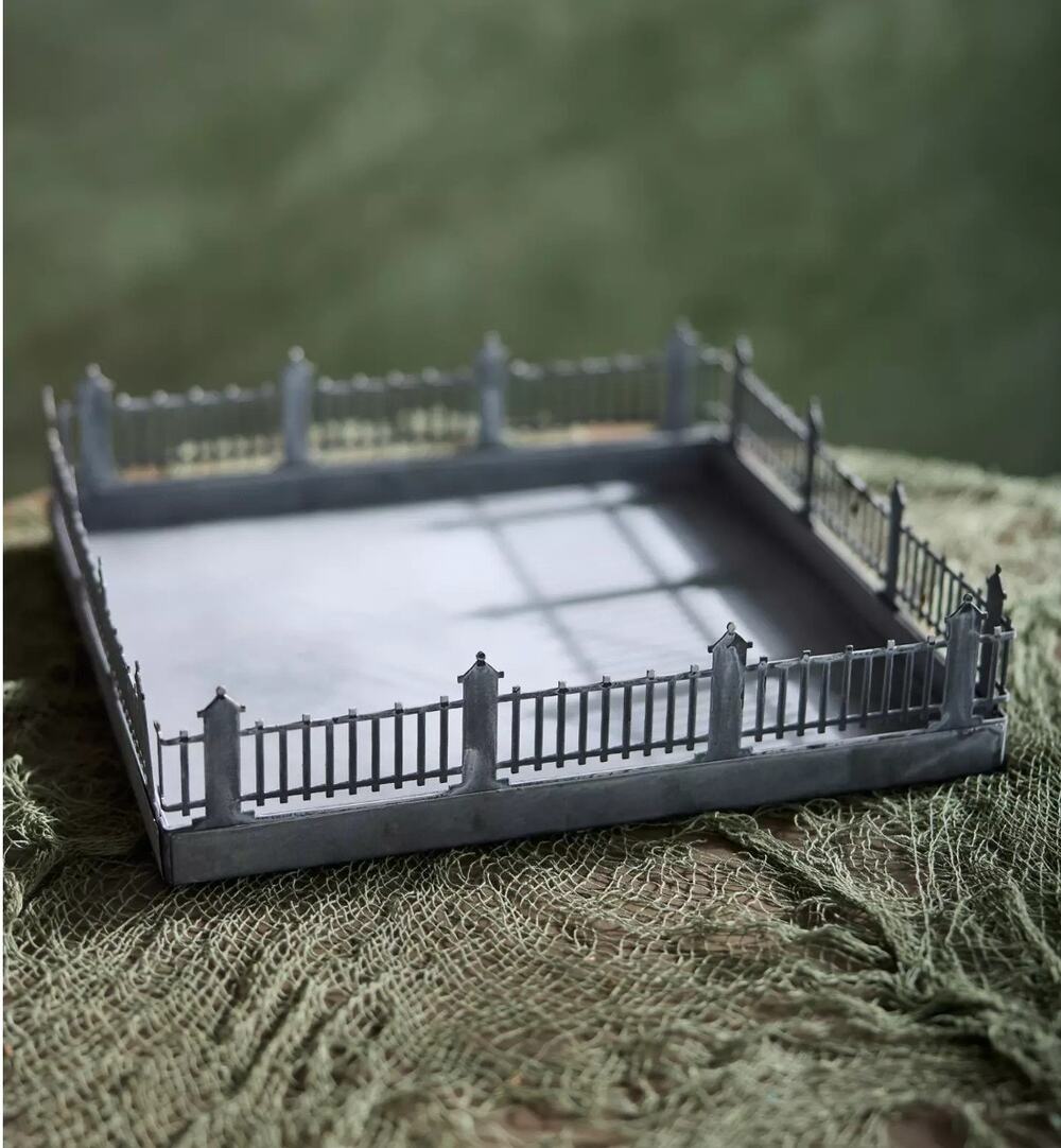 NEW - Anthropologie X Terrain Halloween Concordville Spooky Village Fenced Tray